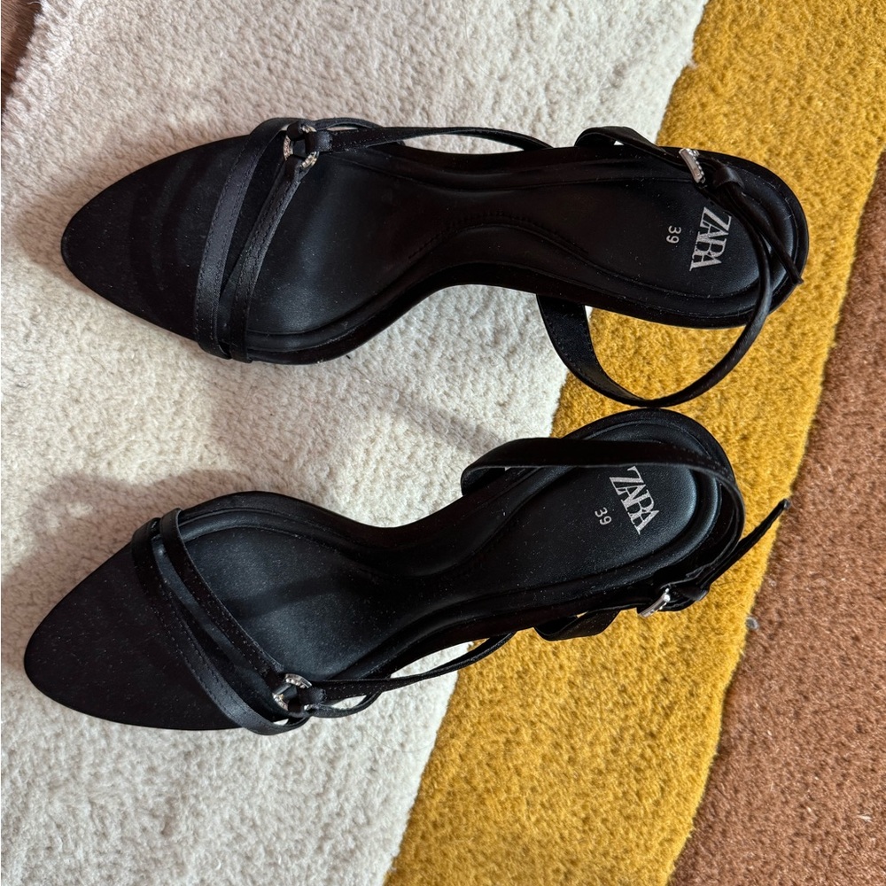 Zara Black Strappy Heels